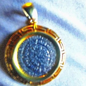 Mysterious Phaistos Disc Pendant in Sterling and GP. Stunning.